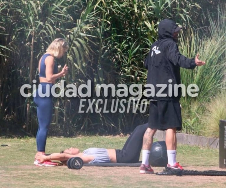 Las fotos de Luciano Castro y Flor Vigna entrenando juntos: fitness y complicidad en el gimnasio donde nació su amor