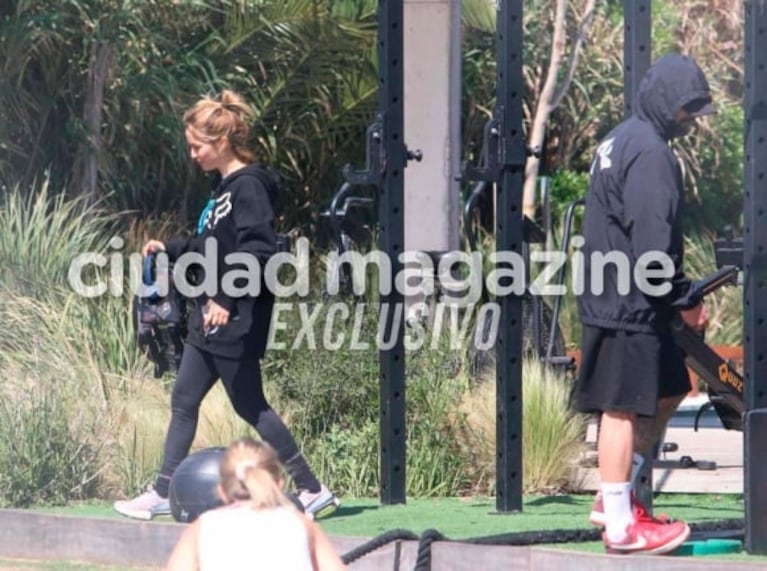 Las fotos de Luciano Castro y Flor Vigna entrenando juntos: fitness y complicidad en el gimnasio donde nació su amor