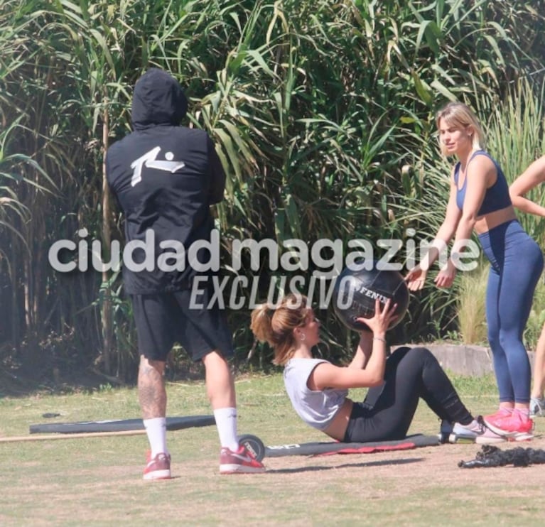 Las fotos de Luciano Castro y Flor Vigna entrenando juntos: fitness y complicidad en el gimnasio donde nació su amor