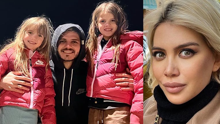 Las fotos de Mauro Icardi solo en París con sus hijas mientas Wanda Nara está en Milán.