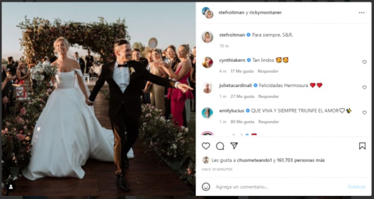 Las fotos del casamiento de Stefi Roitman y Ricky Montaner: "Para siempre"