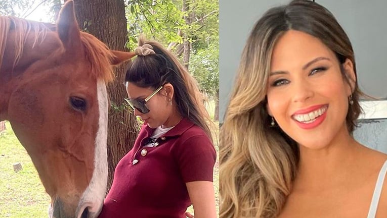 Las fotos más dulces de Barby Franco y su caballo Fausto, haciéndole mimos a su pancita de embarazada.