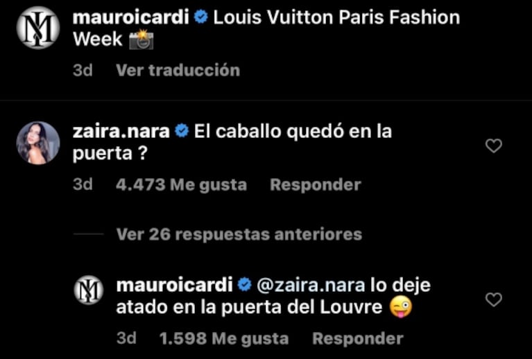 Las gastadas de Zaira Nara y Neymar a Mauro Icardi por su look gauchesco en la Semana de la Moda: "¿Fuiste así? ¿En serio?"