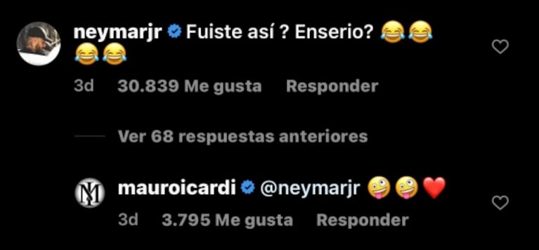 Las gastadas de Zaira Nara y Neymar a Mauro Icardi por su look gauchesco en la Semana de la Moda: "¿Fuiste así? ¿En serio?"