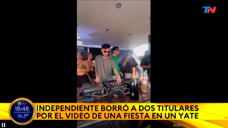 Las imágenes de la fiesta en el yate. Foto: captura TN