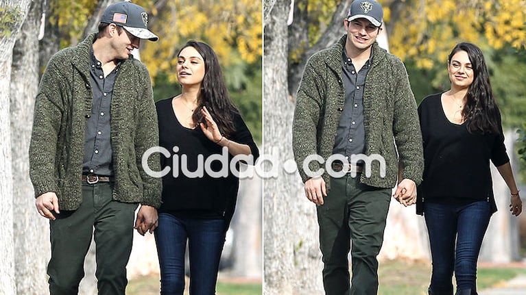 Las primeras fotos de Mila Kunis y Ashton Kutcher (Fotos: Grosby Group)