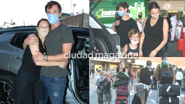 Las primeras fotos de Pampita, embarazada recién llegada a Argentina: en familia y a pura sonrisa y mimos con Moritán