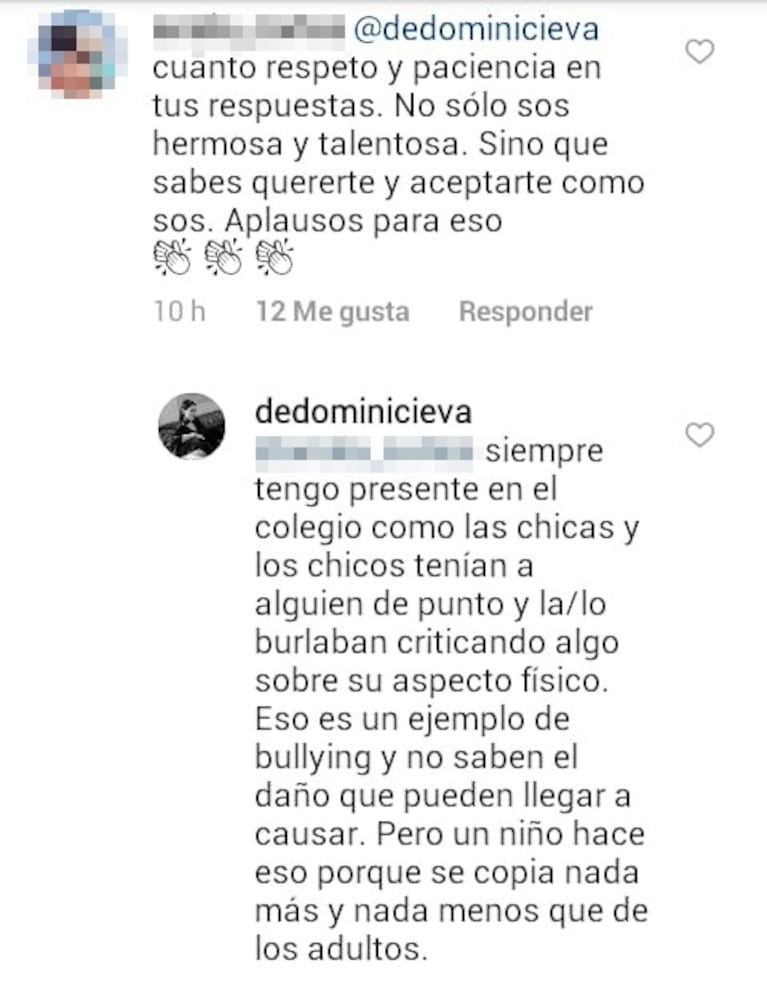 Las respuestas de Eva de Dominici, tras maliciosos comentarios sobre sus lolas: "¿Por qué le exigimos ridiculeces al cuerpo de la mujer?"