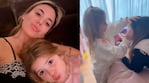 Las tiernas fotos de Chloe, la hija de Jesica Cirio y Martín Insaurralde, maquillando a las amigas de su mamá.