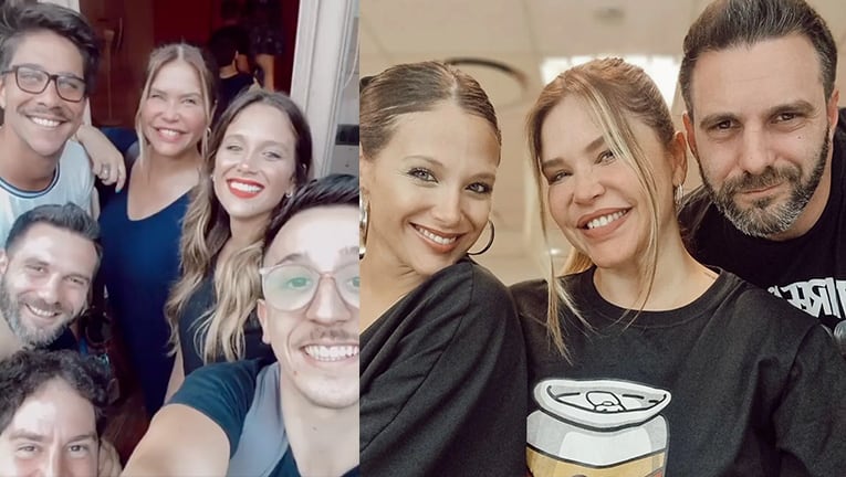 Las tiernas fotos de Nazarena Vélez con su novio y su hija Barbie trabajando juntos por primera vez.