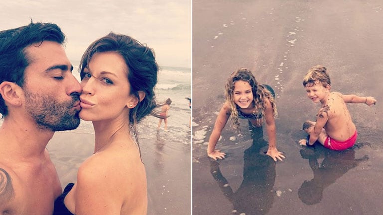 Las vacaciones de Juliana Giambroni junto a sus hijos y Matías Di Chiara en la playa (Foto: Instagram)