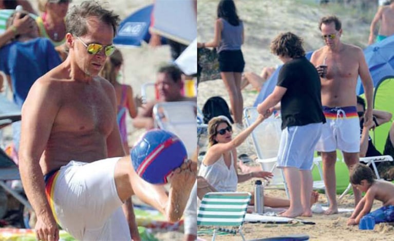 Las vacaciones de Matías Martin en Uruguay: perfil bajo y futbol de playa. (Foto: revista Gente)