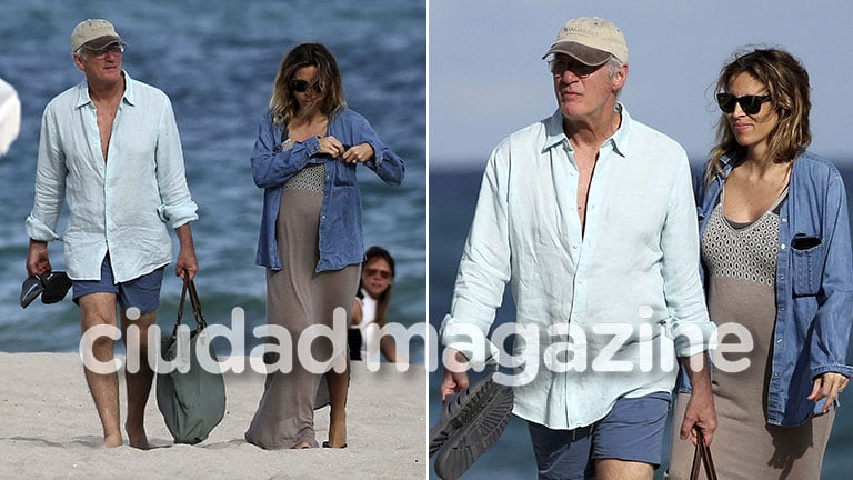 Las vacaciones de Richard Gere y su joven esposa, Alejandra Silva, embarazada de ocho meses