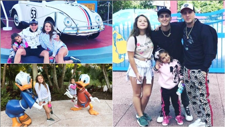 Las vacaciones familiares de El Polaco con sus hijas en Disney (Fotos: Instagram y Captura de Instagram Stories)