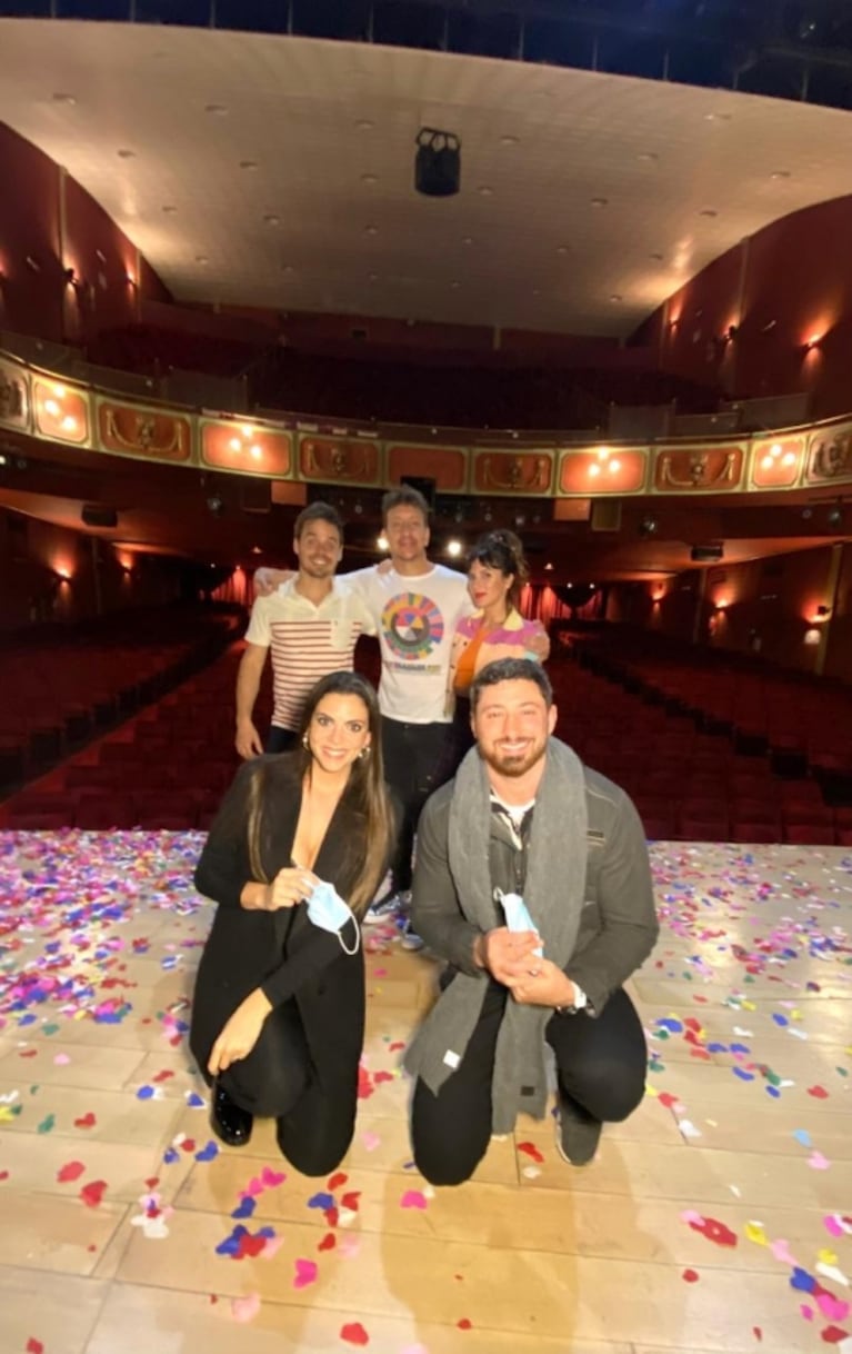 Laurita Fernández, Belu Lucius y Javier Ortega Desio fueron a ver a Gime Accardi, Nico Vázquez y Benjamín Rojas al teatro 