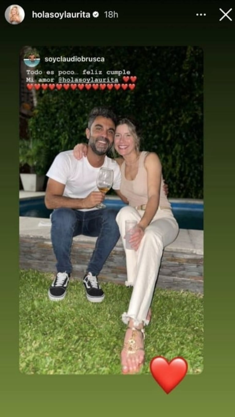 Laurita Fernández cumplió 32 años y Peluca Brusca le dedicó su amor eterno 