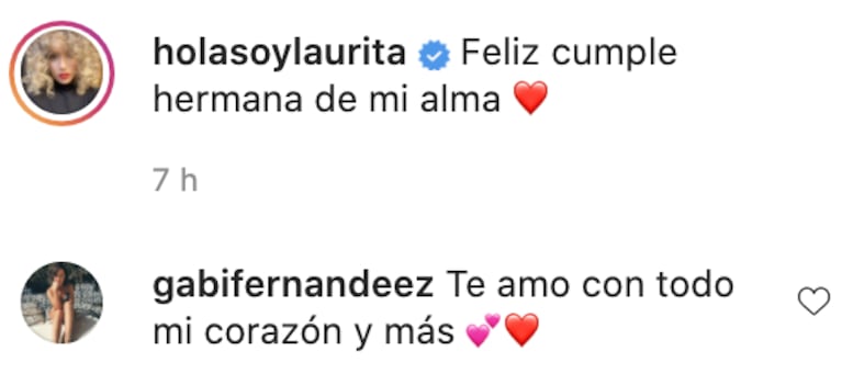 Laurita Fernández le deseó a su hermana un feliz cumple con una bella foto retro: "Te amo con todo mi corazón"