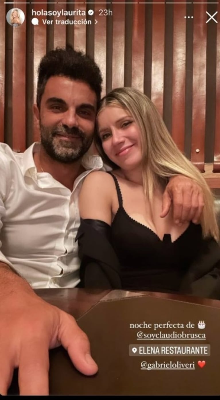 Laurita Fernández pasó una noche perfecta con Peluca Brusca y lo mostró en redes