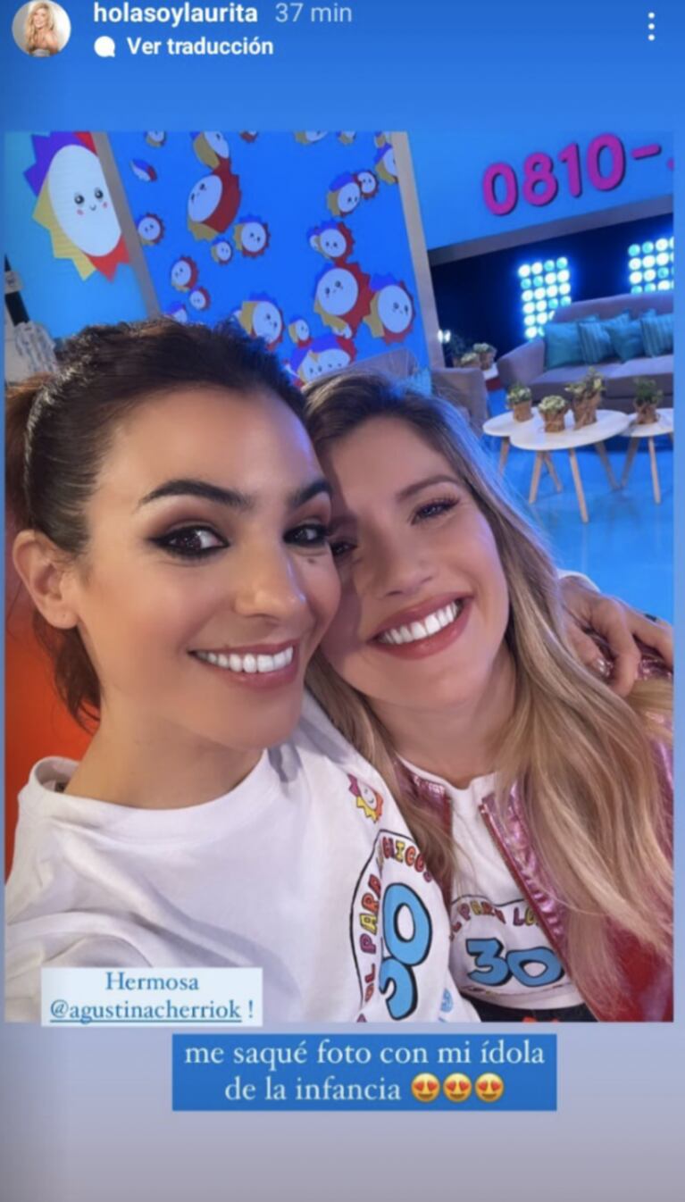 Laurita Fernández se sacó una selfie con Agustina Cherri, su ídola de la infancia y exnovia de Nicolás Cabré: "Hermosa"