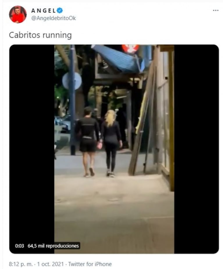 Laurita Fernández y Nico Cabré, infraganti corriendo juntos