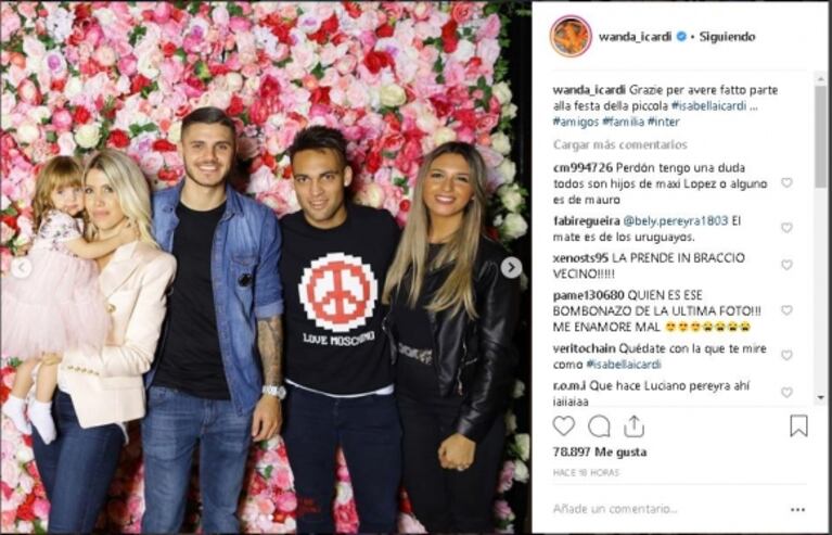 Lautaro Martínez oficializó su romance con Agustina Gandolfo en el cumpleaños de Isabella Icardi