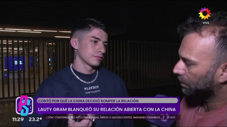 Lauty Gram habló en Puro Show de la China Suárez.