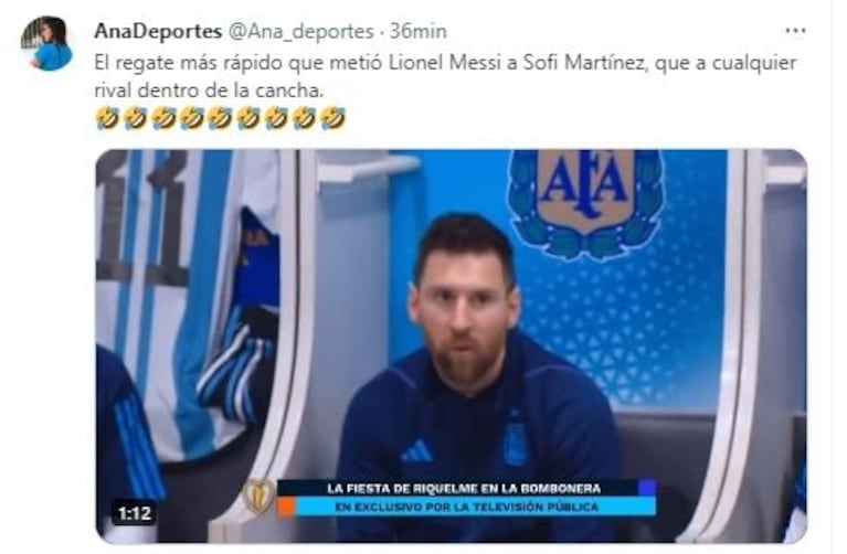 Leo Messi gambeteó a Sofi Martínez y las redes se llenaron de memes