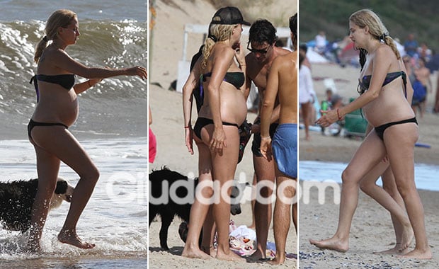 Leonora Balcarce, pancita sexy en el mar: lució su embarazo de seis meses en Punta del Este (Foto: PC3)