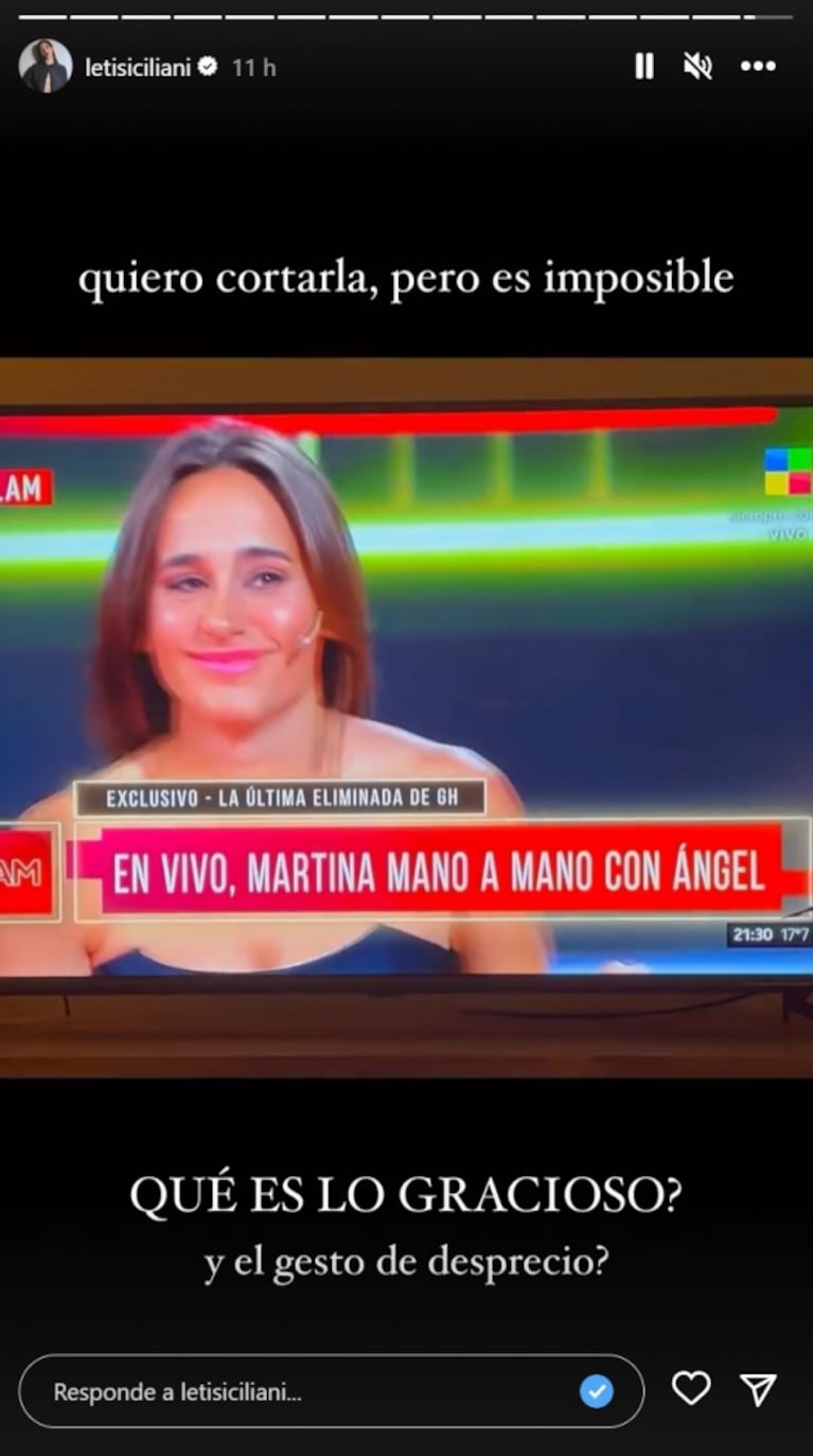 Leticia Siciliani furiosa con Martina de Gran Hermano por su discurso homofóbico 