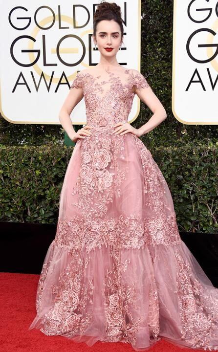 Lily Collins, una de las más elegantes de la noche. (Foto: Gentileza E! Entertainment Television)