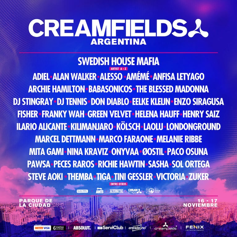 Lineup y entradas Creamfields 2024: artistas por día develados