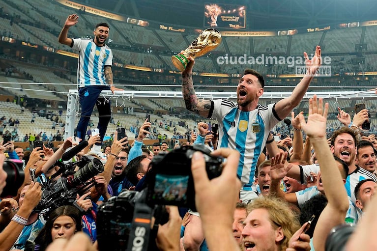 Lionel Messi campeón en Qatar 2022. (Foto: AP)