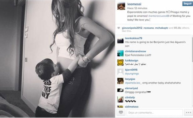 Lionel Messi confirmó el embarazo de su mujer, Antonella Roccuzzo (Foto: Instagram). 