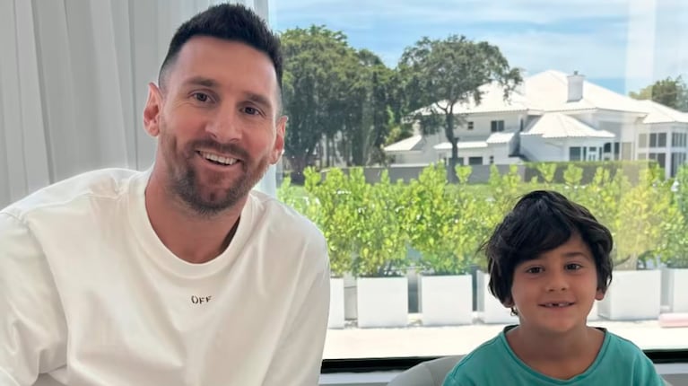 Lionel Messi posteó una foto almorzando con su hijo y se volvió viral por lo que había en el plato del nene.