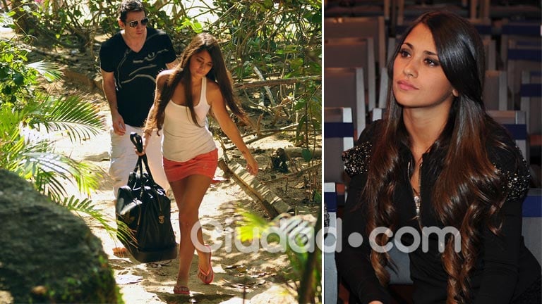 Lionel Messi y Antonella Roccuzzo están de vacaciones con sus dos hijos en Bahamas. Fotos: achivo AFP.