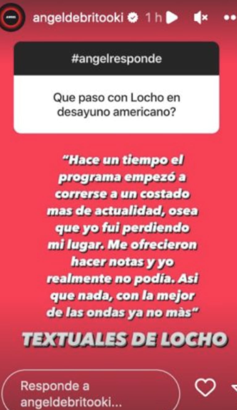 Locho Loccisano renunció a Desayuno Americano y explicó los picantes motivos