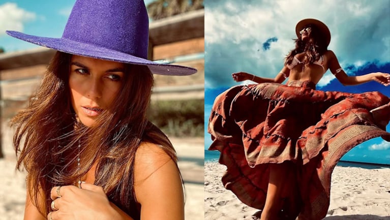 Loly Antoniale lució un impactante look "hippie chic" en las playas de Miami.