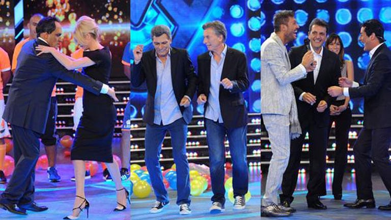 Los candidatos a presidente en ShowMatch (Fotos: Ideas del Sur). 