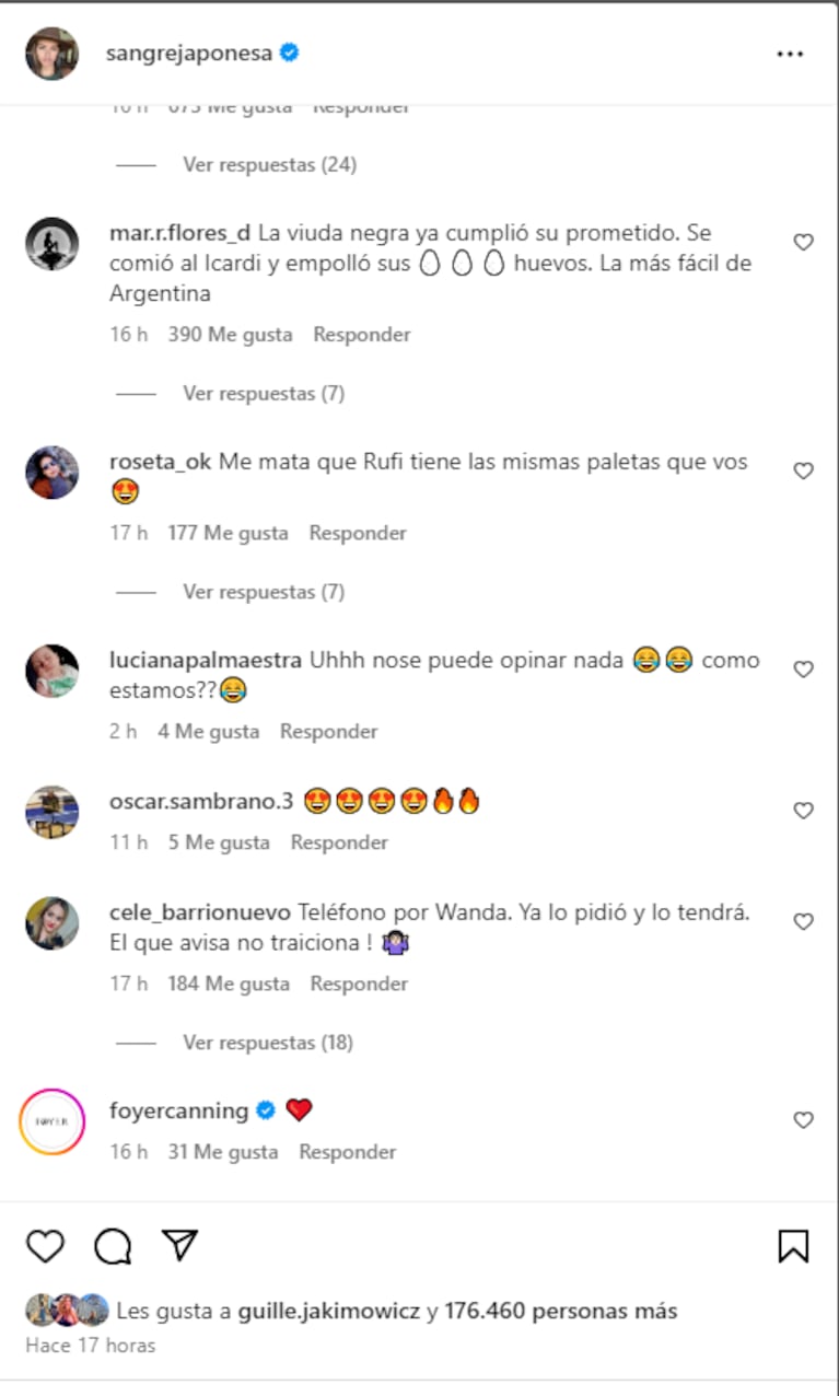 Los comentarios sobre el posteo navideño de China Suárez.