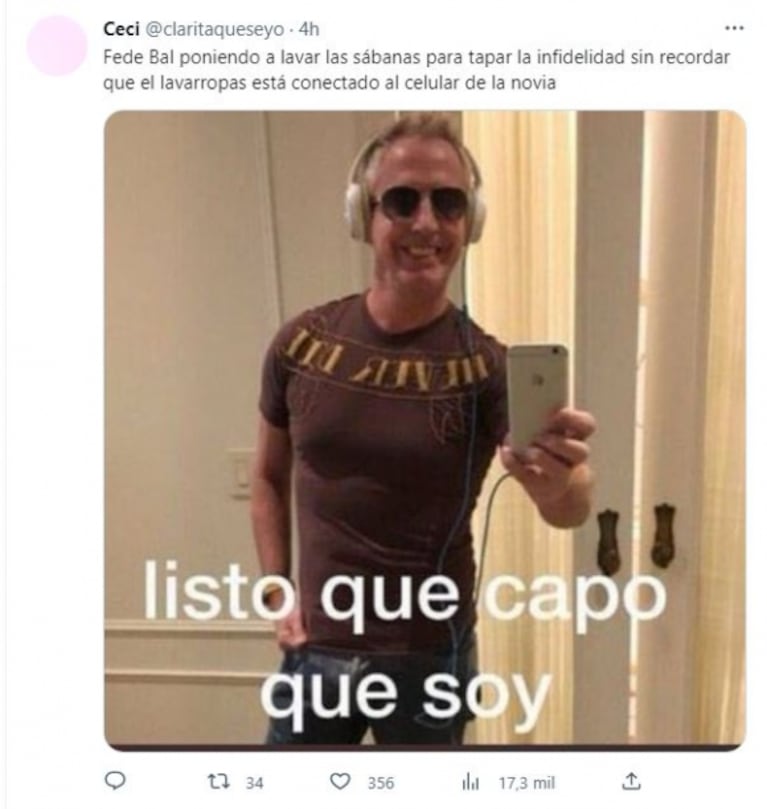 Los desopilantes memes tras el escándalo por la separación de Federico Bal y Sofía Aldrey