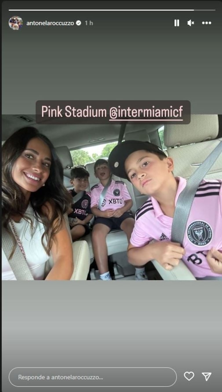 Los emotivos festejos de Antonela Roccuzzo y sus hijos por los goles de Messi en Miami 