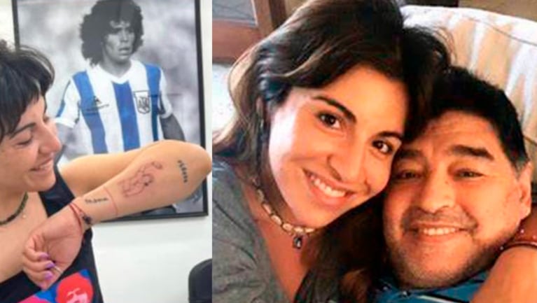 Los emotivos tatuajes que Gianinna Maradona se hizo en honor a Diego.