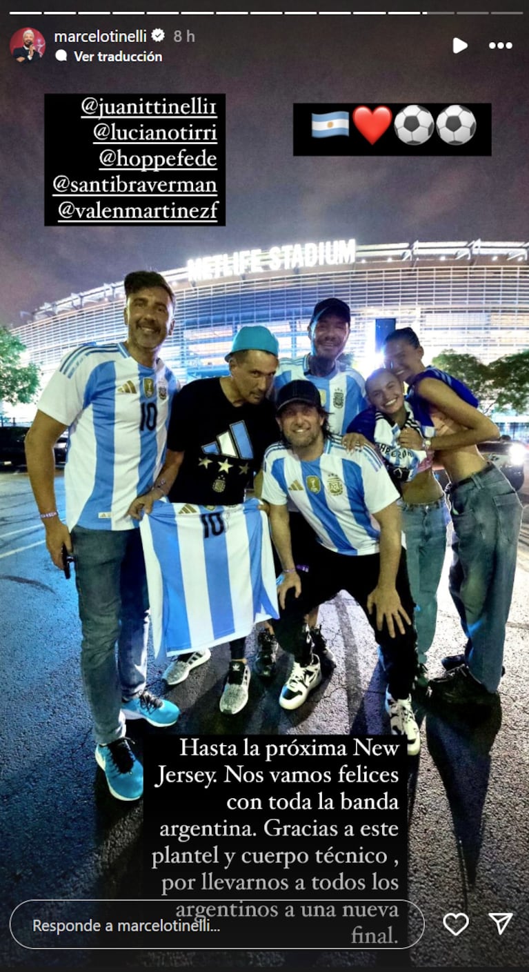 Los famosos celebraron el triunfo de Argentina frente a Canadá en la Copa América.