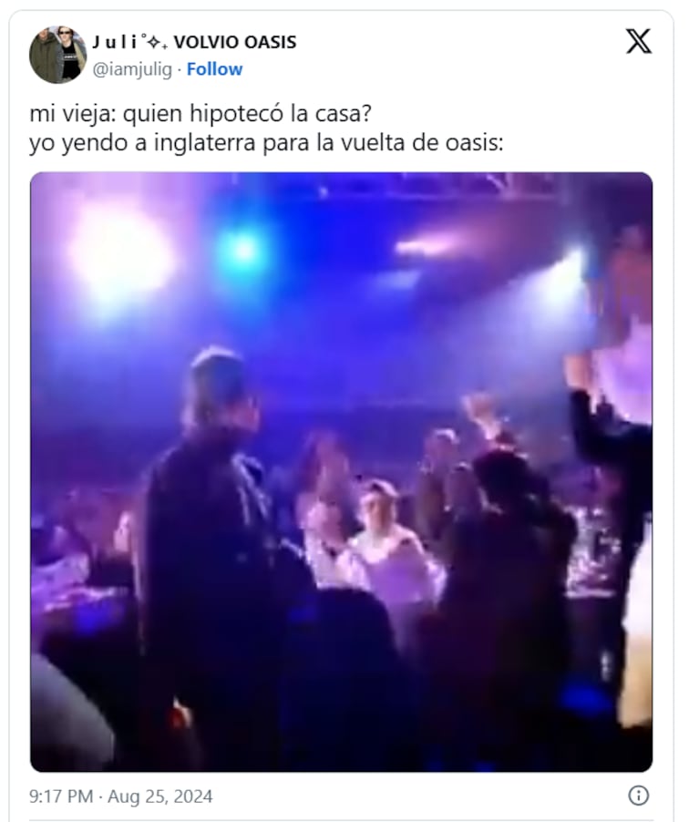 Los fanáticos celebraron en X (Twitter) el regreso de Oasis.