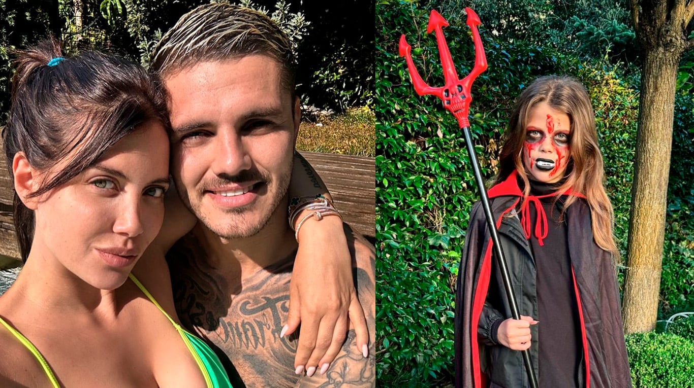 Los hijos de Wanda Nara impactaron con sus terroríficos disfraces en Halloween.