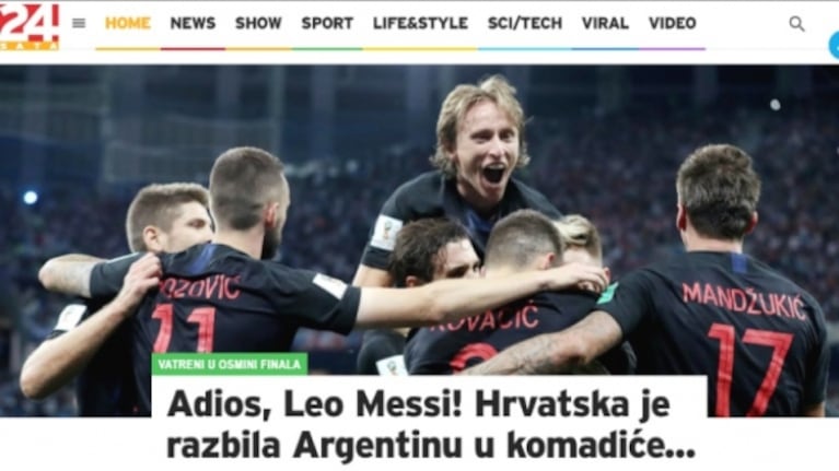 Los irónicos titulares de los diarios de Croacia tras ganarle a Argentina por 3 a 0: "¡Adiós, Leo Messi!"