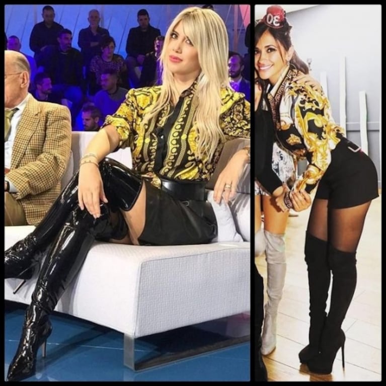 Los looks "calcados" de Antonela Roccuzzo y Wanda Nara: eligen las mismas marcas pero con sus propios estilos