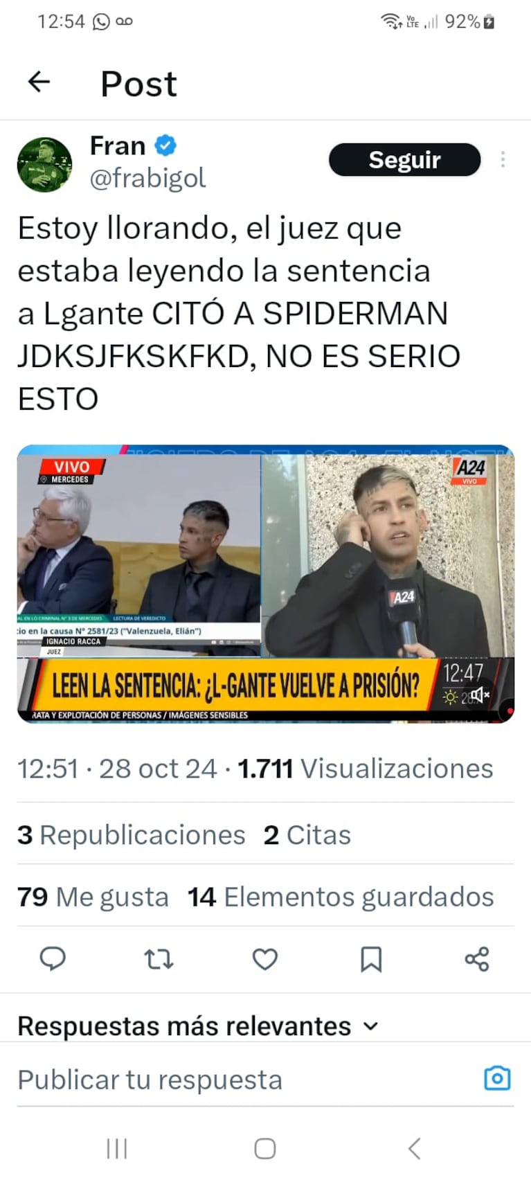 Los mejores memes del juicio a L-Gante: “No es serio esto”