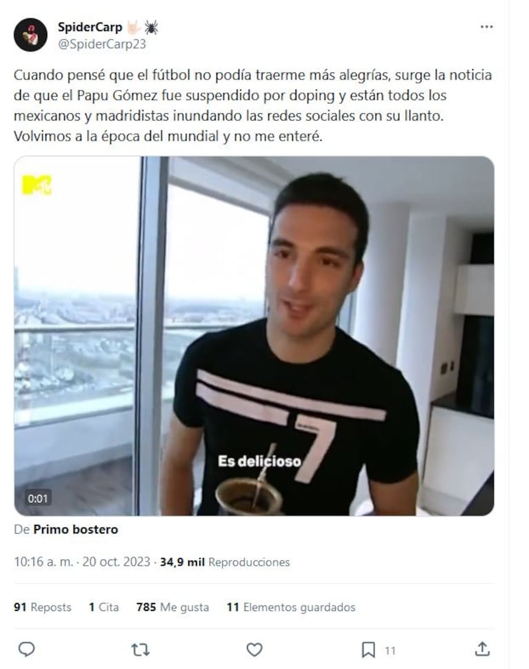 Los mejores memes tras el doping positivo de Papu Gómez.