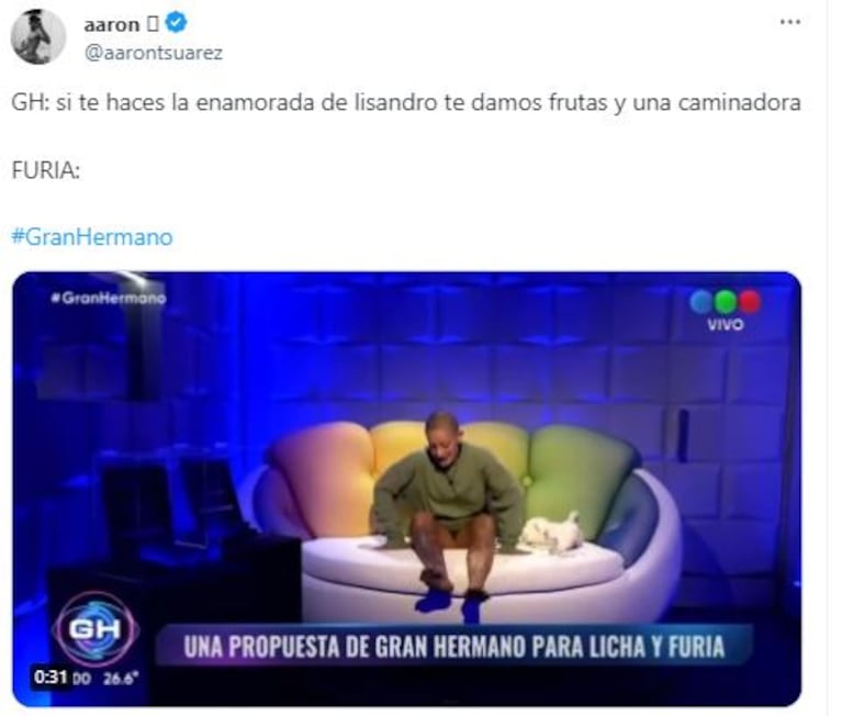 Los memes de Lisandro líder de la casa de Gran Hermano por primera vez  (Foto: Twitter / X)